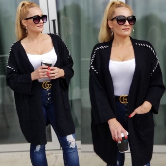 Oversized Cardigan - black - Picture 1 of 5